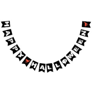 Happy Halloween Black White Orange Party Bunting