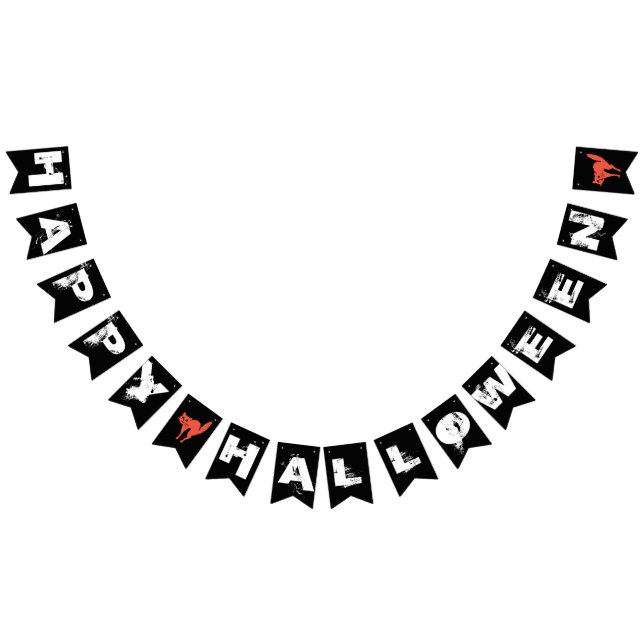Happy Halloween Black White Orange Party Bunting (All)