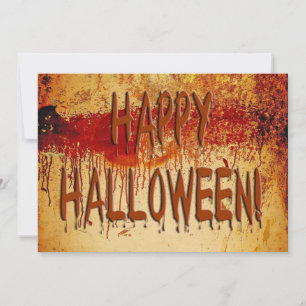 Happy Halloween Blood Stained Wall Invitation