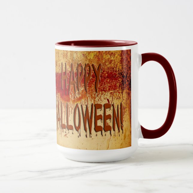 Happy Halloween Blood Stained Wall Mug (Right)