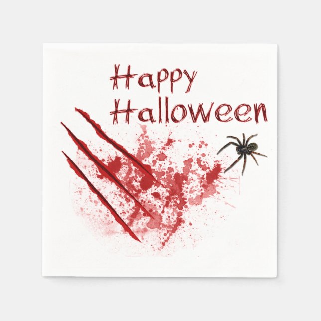 Happy Halloween Bloody Scratches Napkin (Front)