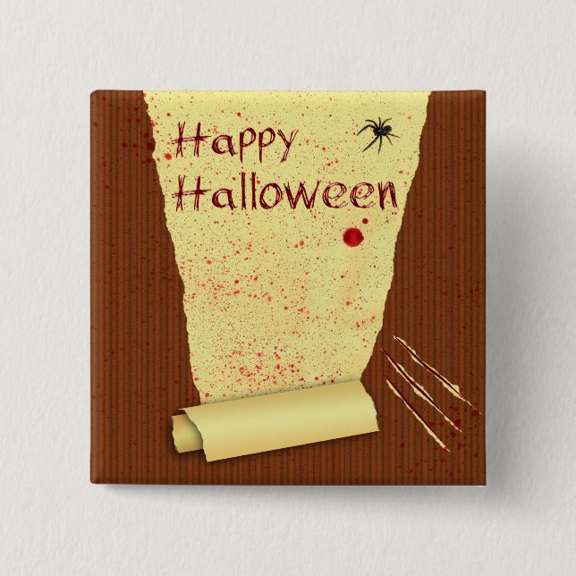 Happy Halloween Bloody Wallpaper 15 Cm Square Badge (Front)