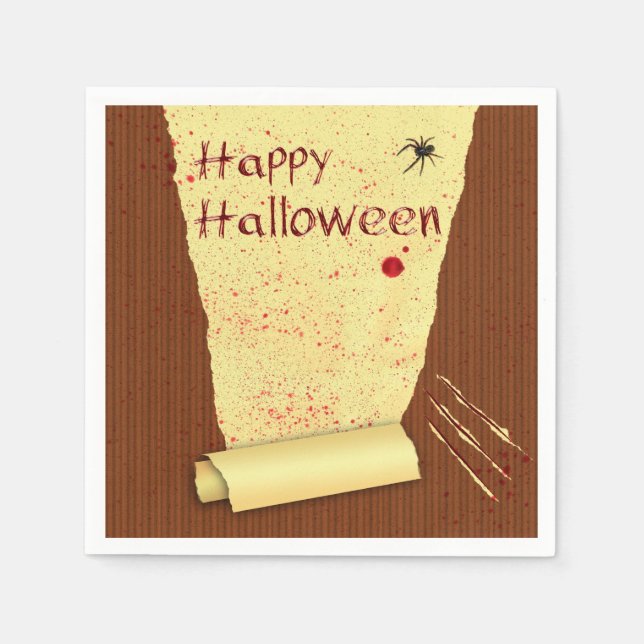 Happy Halloween Bloody Wallpaper Napkin (Front)