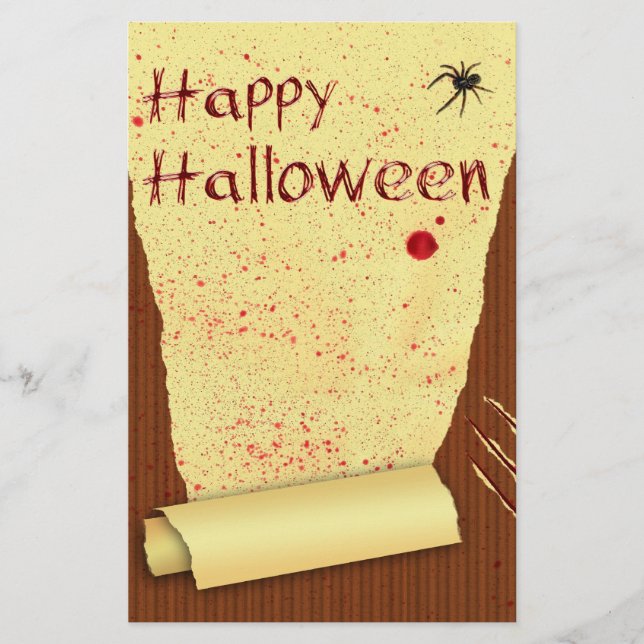 Happy Halloween Bloody Wallpaper Stationery (Front)