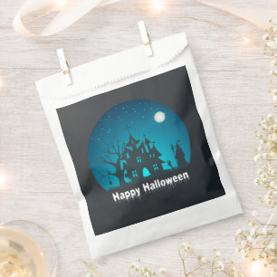 Happy Halloween Blue and Black Haunted House Favour Bags