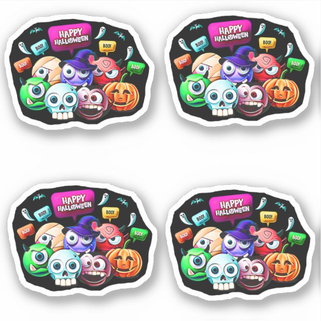 Happy Halloween Boo,  3D Characters Set of 4  (Front)