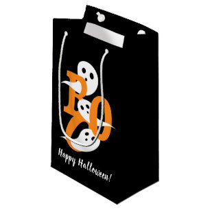 Happy Halloween Boo Ghosts Black Small Gift Bag