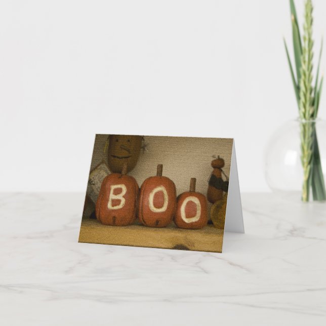 Happy Halloween Boo pumpkin card (Front)