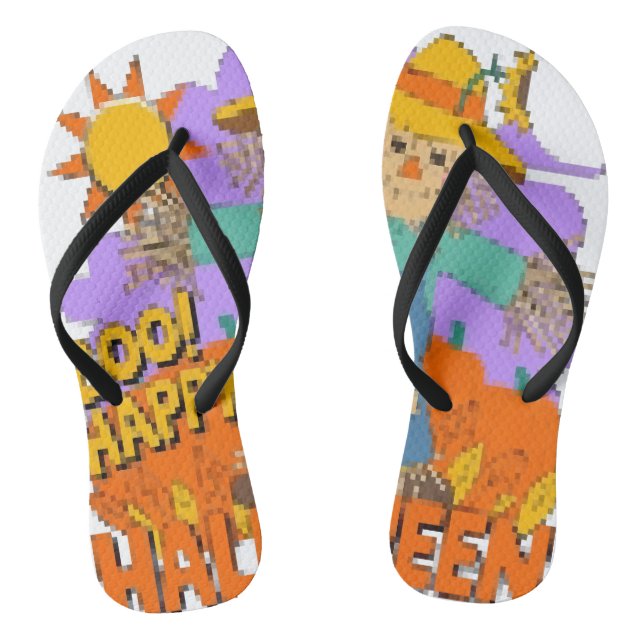 Happy Halloween boy  Flip Flops (Footbed)