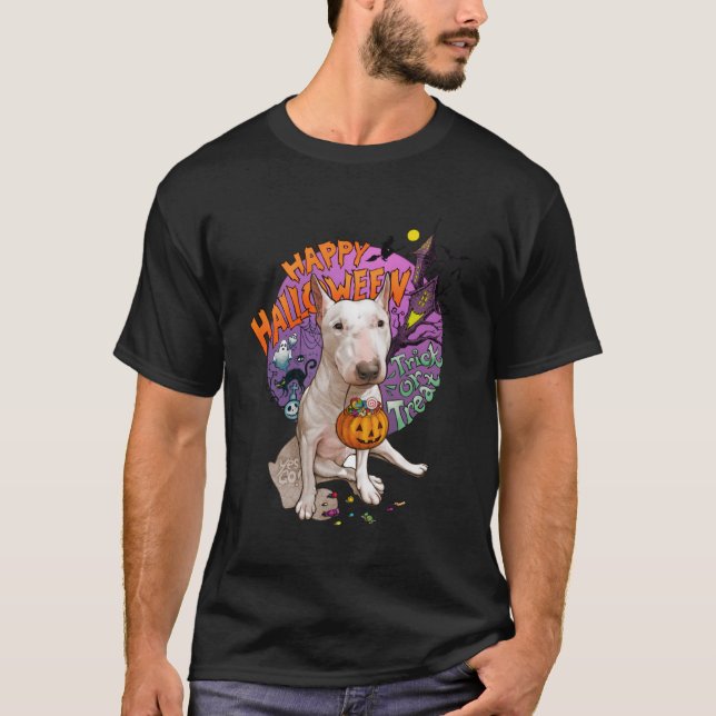 Happy Halloween Bull Terrier Costume Cute Bully Do T-Shirt (Front)