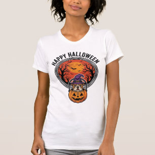 Happy Halloween Bulldog Witch Pumpkin Vintage Shir T-Shirt