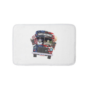 happy halloween bus shirt Party people Bath Mat