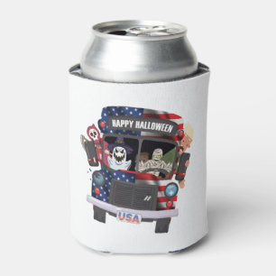happy halloween bus shirt Party people Can Cooler