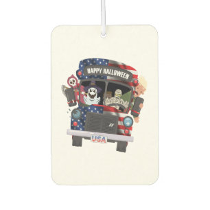 happy halloween bus shirt Party people Car Air Freshener