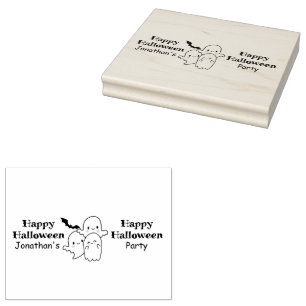Happy Halloween Can Personalise Rubber Stamp