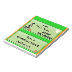 Happy Halloween Candy Bar Wrapper Party Favour Notepad