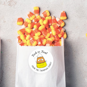 Happy Halloween Candy Corn Cute Whimsical Classic Round Sticker