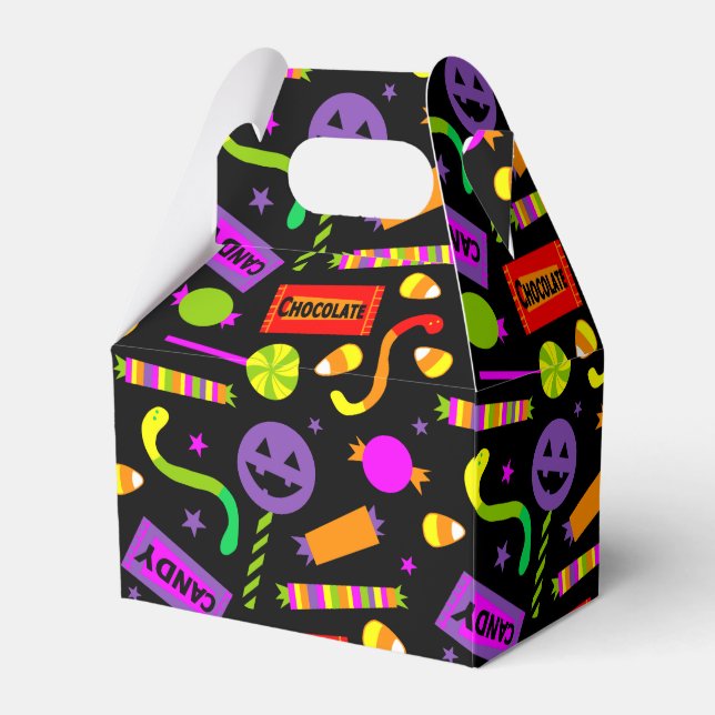 Happy Halloween Candy Pattern Favour Box (Front Side)