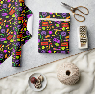 Happy Halloween Candy Pattern Wrapping Paper