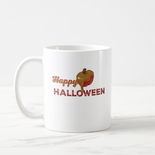 Happy Halloween Caramel Apple Coffee Mug (Left)