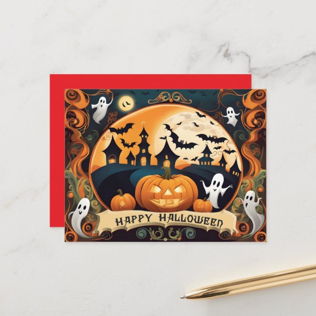 Happy Halloween card (Front/Back In Situ)
