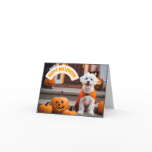 Happy Halloween Card with a puppy