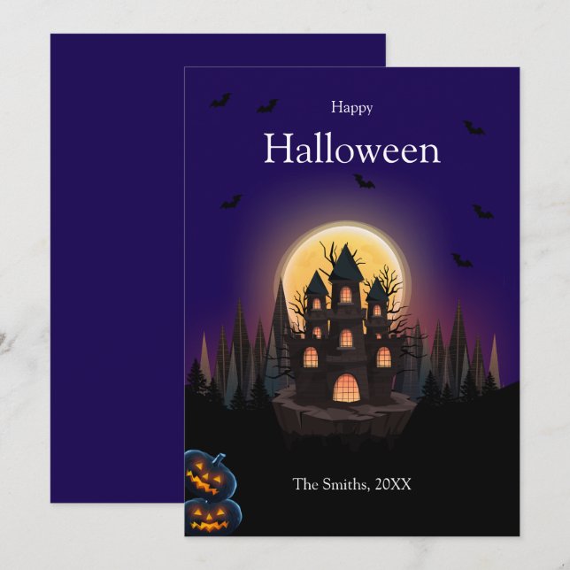 Happy Halloween Castle card (Front/Back)