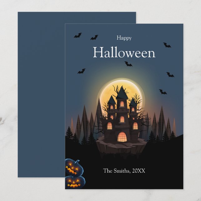 Happy Halloween Castle card (Front/Back)