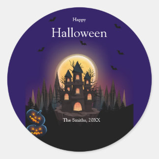 Happy Halloween Castle  Classic Round Sticker