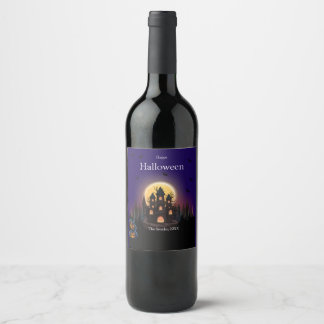 Happy Halloween Castle  Wine Label
