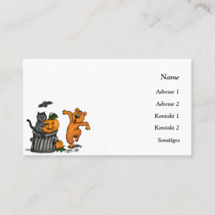 Happy Halloween! Cat Bat Dog and Spider Business Card