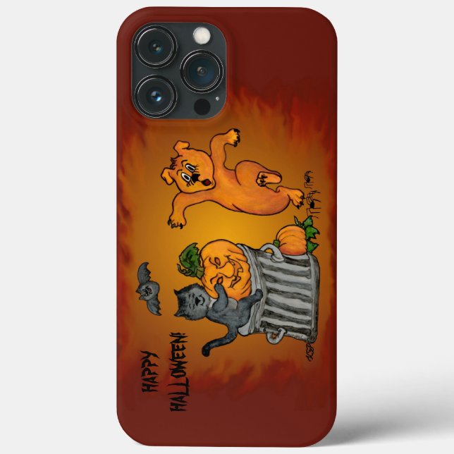Happy Halloween! Cat Bat Dog and Spider Case-Mate iPhone Case (Back)