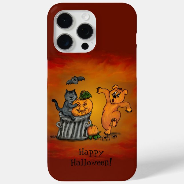 Happy Halloween! Cat Bat Dog and Spider Case-Mate iPhone Case (Back)