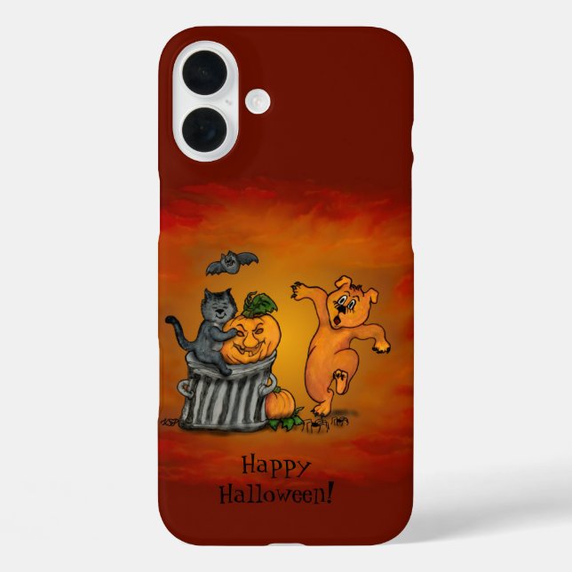 Happy Halloween! Cat Bat Dog and Spider Case-Mate iPhone Case (Back)