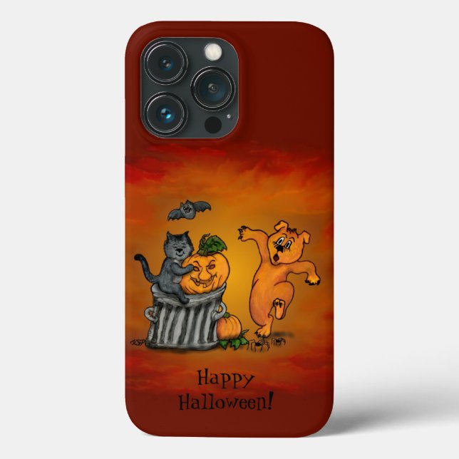 Happy Halloween! Cat Bat Dog and Spider Case-Mate iPhone Case (Back)