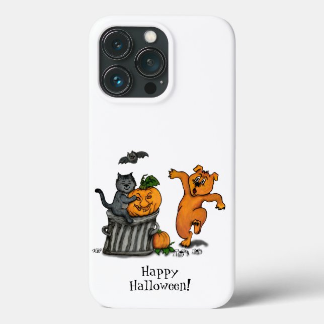 Happy Halloween! Cat Bat Dog and Spider Case-Mate iPhone Case (Back)