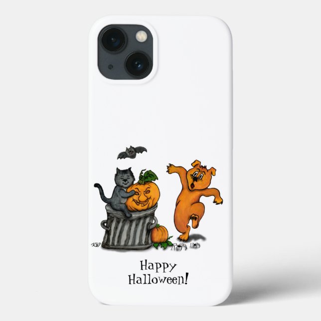 Happy Halloween! Cat Bat Dog and Spider Case-Mate iPhone Case (Back)