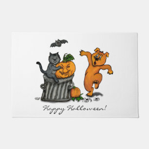 Happy Halloween! Cat Bat Dog and Spider Doormat