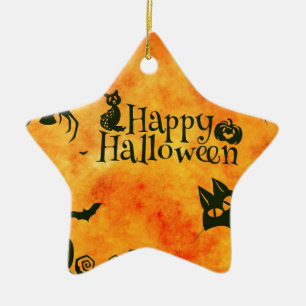 happy halloween cat ceramic tree decoration