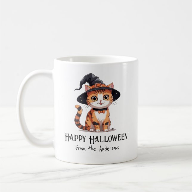 Happy Halloween Cat  Coffee Mug (Left)