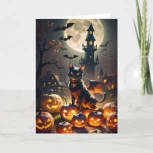 Happy Halloween cat Holiday Card