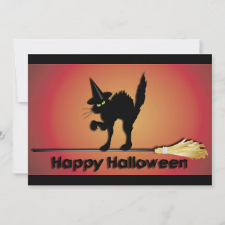 Happy Halloween Cat Invitation