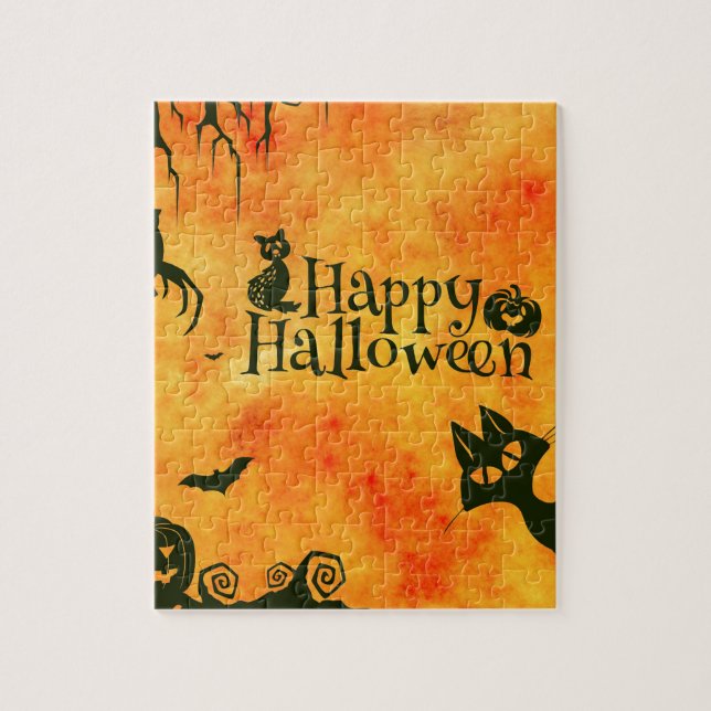 happy halloween cat jigsaw puzzle (Vertical)