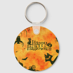 happy halloween cat key ring