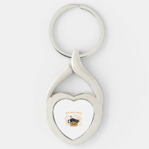 happy halloween cat love key ring