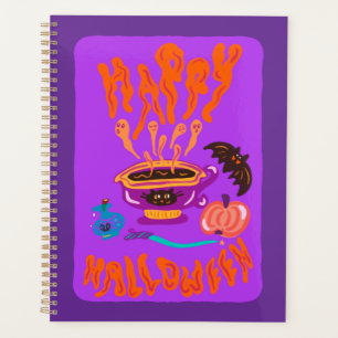 Happy Halloween Cat Lover witch cup of coffee Planner
