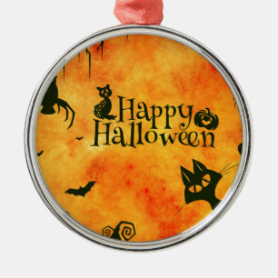 happy halloween cat metal tree decoration