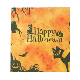 happy halloween cat notepad