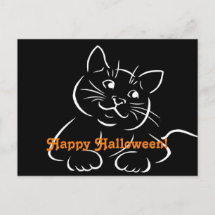Happy Halloween Cat Postcard