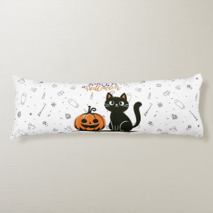 Happy Halloween cat & pumpkin Body Cushion